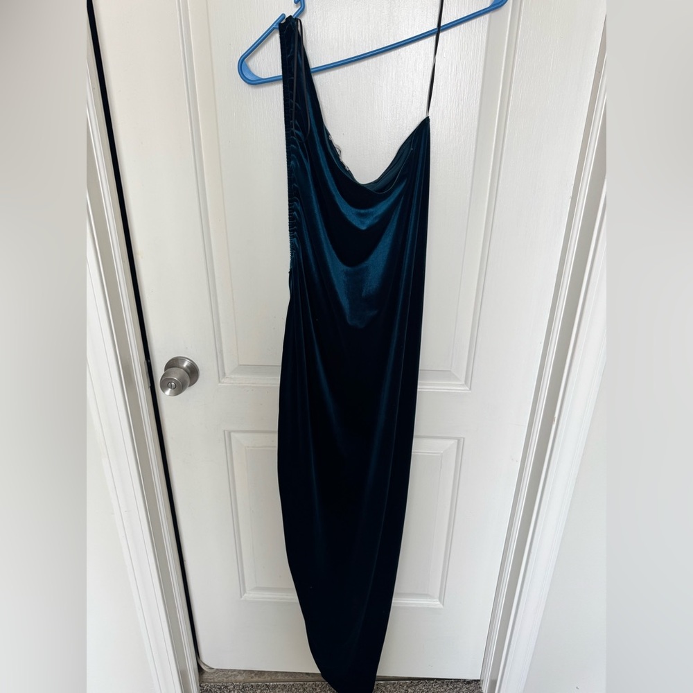 Baltic Born Ruched Teal One Shoulder Dress